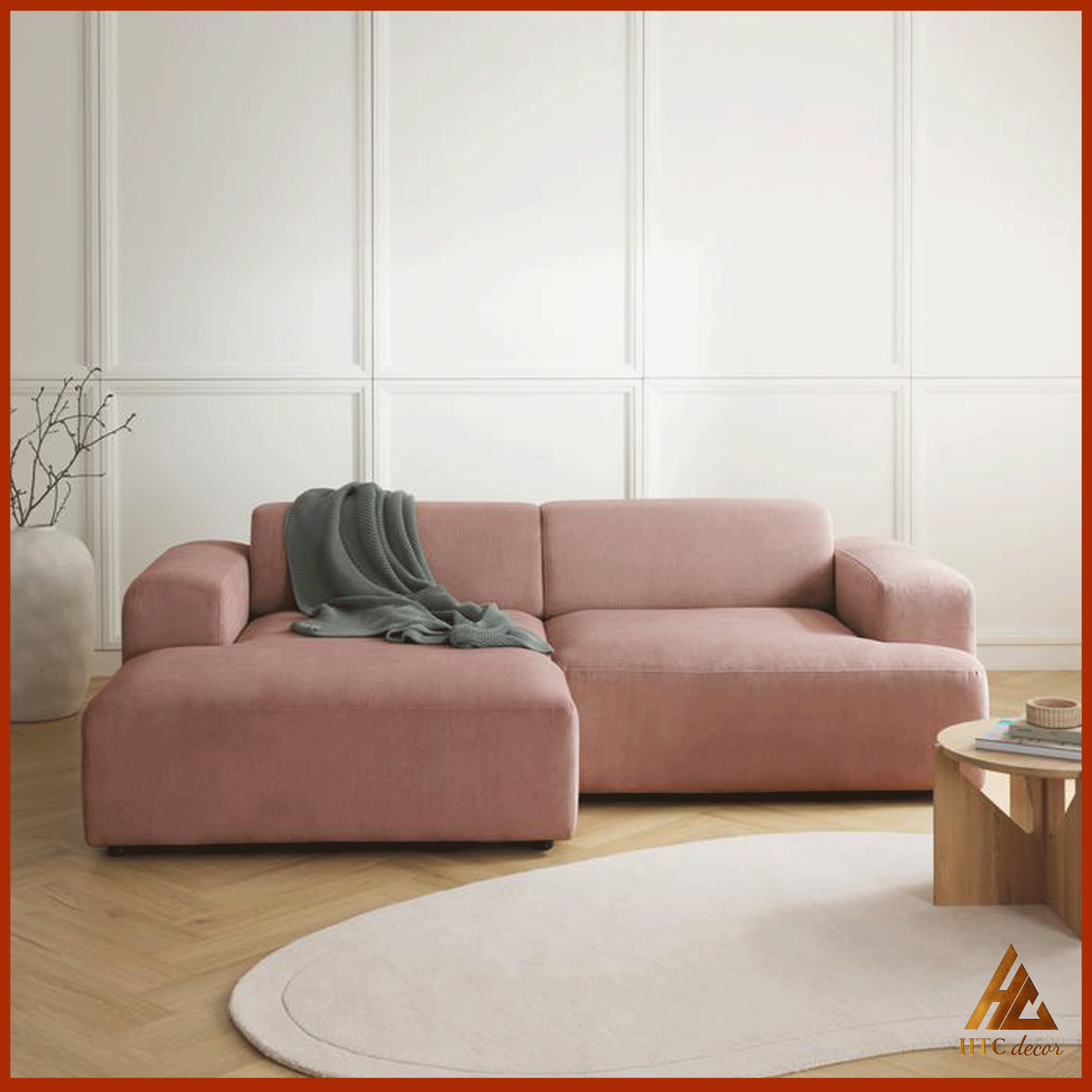 Ghế Sofa Góc L Melva Vải Nhung